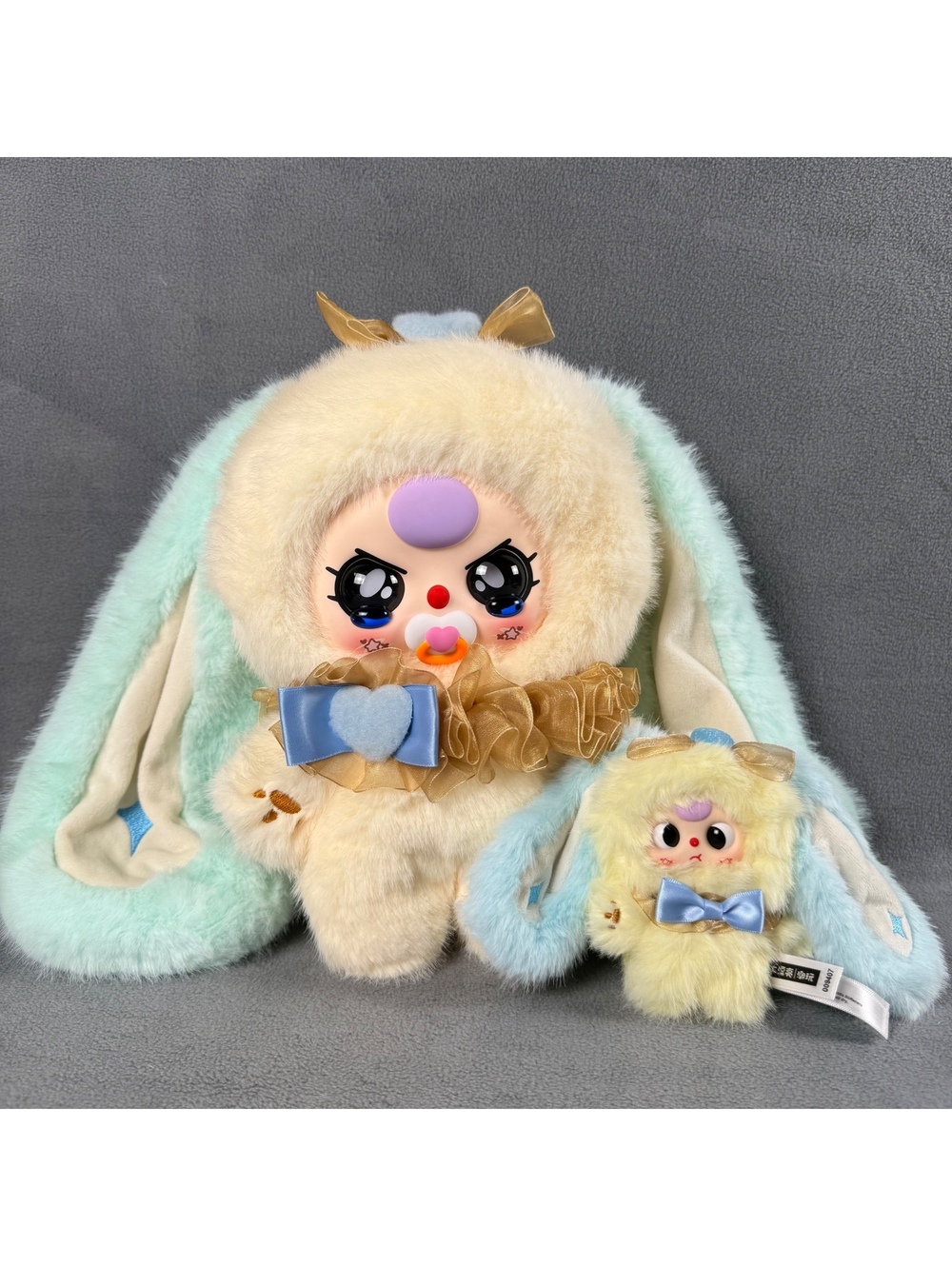 Baby Three Pocket Bunny 400% - Cream/Teal with special eyes & FREE mini!